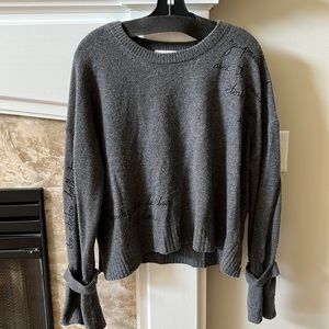 cinq a sept | Grey French Script Sweater